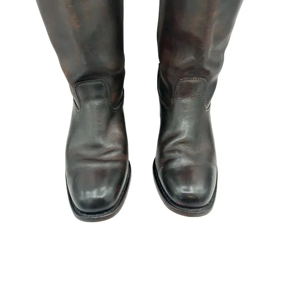 VTG CAMPUS BOOT Rio Grande Square Toe Western Brown  Leather Men's Size 8 D